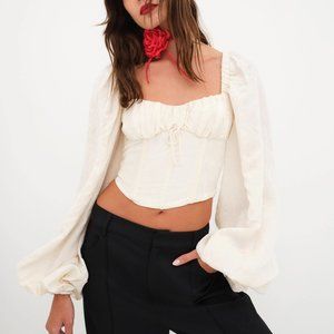 For Love and Lemons Janet Long Sleeve Corset Top